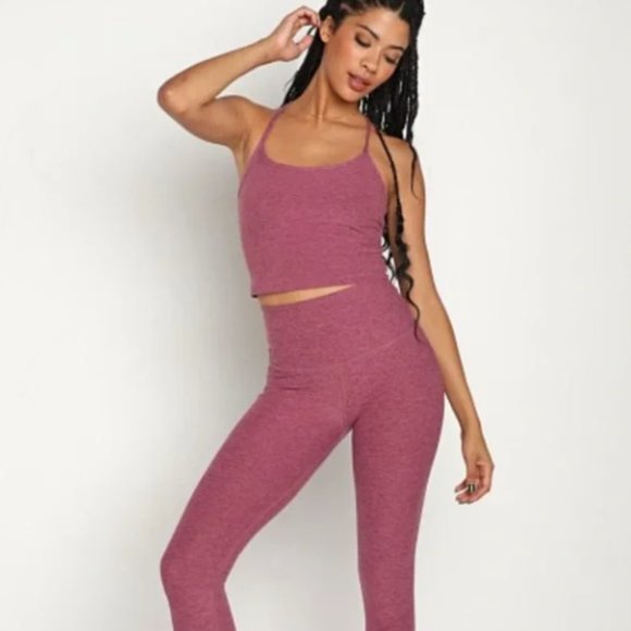 Beyond Yoga Tops - Beyond Yoga NWT Space Dye Crop Tank XL Pale Plum Heather Activewear Loungewear